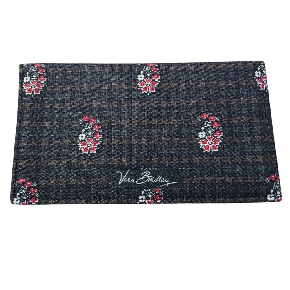 Vera Bradley Houndstooth Brown Check Book Cover Rare Print Like New